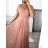 Šaty spoločenské elegantný krátky rukáv dámske (S/M ONE SIZE) TALIANSKA MÓDA IMPSH223589L/DUR - zelená smaragdová - S/M