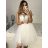 Šaty spoločenské elegantné bez rukávov krátke plesové dámske (S/M ONE SIZE) TALIANSKA MÓDA IMM24495