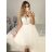 Šaty spoločenské elegantné bez rukávov krátke plesové dámske (S/M ONE SIZE) TALIANSKA MÓDA IMM24495