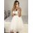 Šaty spoločenské elegantné bez rukávov krátke plesové dámske (S/M ONE SIZE) TALIANSKA MÓDA IMM24495