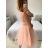 Šaty spoločenské elegantné bez rukávov krátke plesové dámske (S/M ONE SIZE) TALIANSKA MÓDA IMM24495