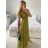Šaty spoločenské elegantný krátky rukáv dámske (S/M ONE SIZE) TALIANSKA MÓDA IMPSH243589L tmavo oranžová S/M
