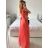 Šaty spoločenské elegantný krátky rukáv dámske (S/M ONE SIZE) TALIANSKA MÓDA IMPSH243589L tmavo oranžová S/M