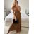 Šaty spoločenské elegantný krátky rukáv dámske (S/M ONE SIZE) TALIANSKA MÓDA IMPSH243589L tmavo oranžová S/M
