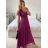 Šaty spoločenské elegantný krátky rukáv dámske (S/M ONE SIZE) TALIANSKA MÓDA IMPSH243589L tmavo oranžová S/M