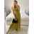 Šaty spoločenské elegantný krátky rukáv dámske (S/M ONE SIZE) TALIANSKA MÓDA IMPSH223589L/DUR - zelená smaragdová - S/M