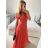 Šaty spoločenské elegantný krátky rukáv dámske (S/M ONE SIZE) TALIANSKA MÓDA IMPSH223589L/DUR - zelená smaragdová - S/M