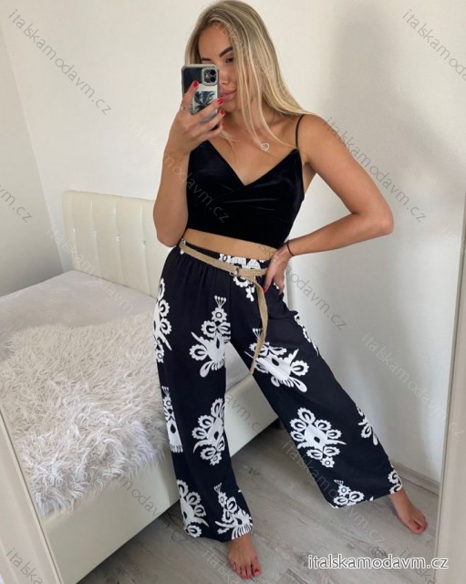 Kalhoty dlouhé letní dámské (S/M/L ONE SIZE) ITALSKÁ MÓDA IMM24M5688