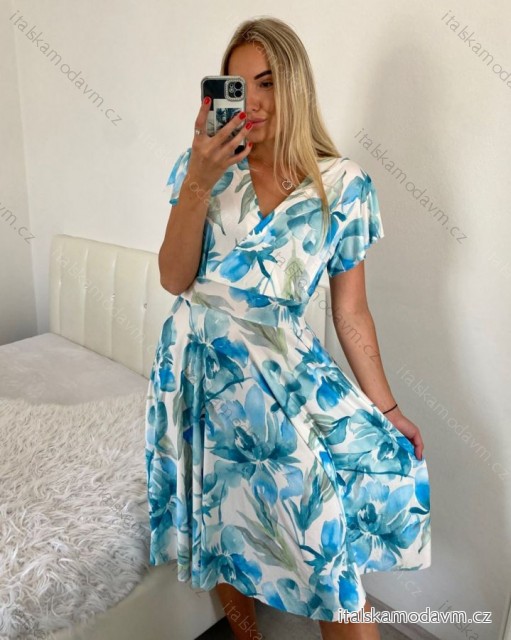 Šaty letní icecool krátký rukáv dámské (M/L ONE SIZE) ITALSKÁ MÓDA IMM24M5471B/DU