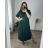 Šaty dlouhé maxi letní volnočasové krátký rukáv dámské (56/58 ONE SIZE) ITALSKÁ MÓDA IMD24213/DR -   modrá petrolejová -   56/58