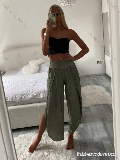 Nohavice dlhé letné dámske (S/M/L/XL ONE SIZE) TALIANSKA MODA IM424182/DU