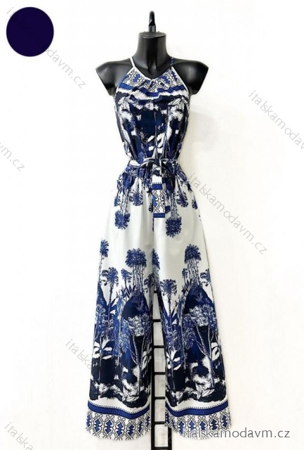 Overal dlouhý elegantní letní bez rukávu dámský (S/M ONE SIZE) ITALSKÁ MÓDA IMPES24DAYSIE2 tmavě modrá S/M