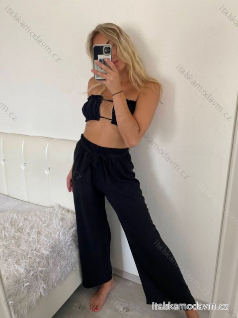 Nohavice dlhé dámske (M/L ONE SIZE) TALIANSKA MÓDA IMC24182/DU M / L čierna