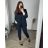 Souprava elegantní sako a kalhoty dámské nadrozměr (2XL-6XL) ITALSKÁ MÓDA IMWAD24041/DU 5XL Černá