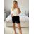 Kraťasy šortky strečové s páskem dámské (S/M ONE SIZE) ITALSKÁ MÓDA IMT24002/DU S/M Černá
