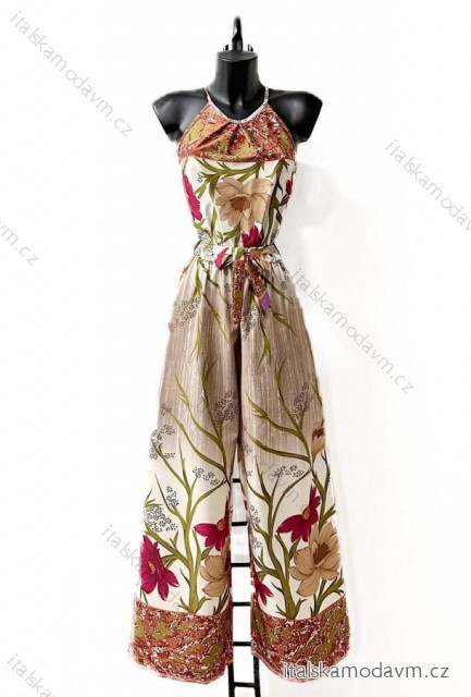 Overal dlhý elegantný letný bez rukávu dámsky (S/M ONE SIZE) TALIANSKA MÓDA IMPES24DAYSIE3 béžová S/M