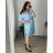 Košeľové šaty krátky rukáv dámska (52/54 ONE SIZE) TALIANSKA MODA IMSM24DENIM
