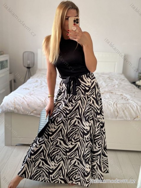 Šaty dlhé letné bez rukávu dámske (S/M ONE SIZE) TALIANSKA MÓDA IMM23M3667/DUR