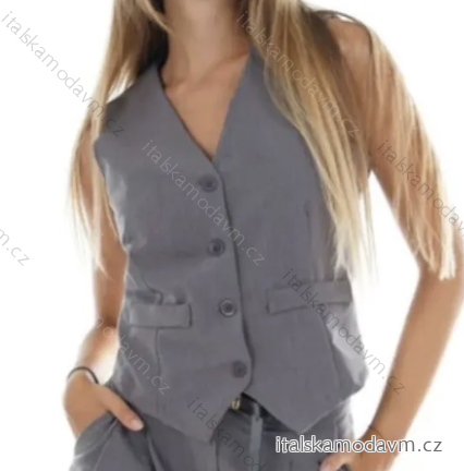 Sako vesta bez rukávu dámské (S/M ONE SIZE) ITALSKÁ MÓDA IMPDY24LS201205