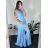 Šaty na ramienka elegantné dámske (S/M ONE SIZE) TALIANSKA MÓDA IMWAA24002/DUR -   béžová smetanová -   S / M