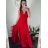 Šaty na ramienka elegantné dámske (S/M ONE SIZE) TALIANSKA MÓDA IMWAA24002/DUR -   béžová smetanová -   S / M