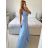Šaty na ramienka elegantné dámske (S/M ONE SIZE) TALIANSKA MÓDA IMWAA24002/DUR -   béžová smetanová -   S / M