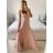 Šaty na ramienka elegantné dámske (S/M ONE SIZE) TALIANSKA MÓDA IMWAA24002/DUR -   béžová smetanová -   S / M