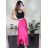 Kalhoty letní háremky dlouhé dámské (S/M/L ONE SIZE) ITALSKÁ MÓDA IMD24199/DUR -   růžová -   S/M
