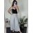 Nohavice letné háremky dlhé dámske (S/M/L ONE SIZE) TALIANSKA MÓDA IMD24199/DUR -   šedá -   S / M