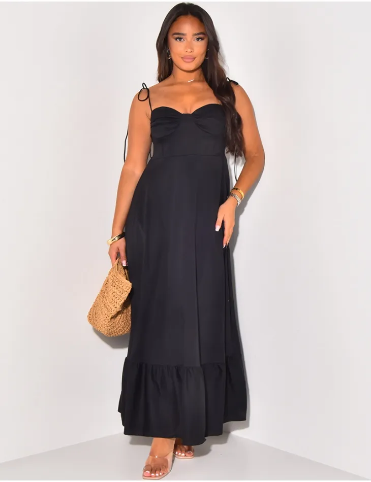 Šaty dlouhé letní na ramínka dámské (S/M/L ONE SIZE) ITALSKÁ MÓDA IMPBB24C33330