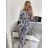 Souprava letní košile a kalhoty dámská (S/M ONE SIZE) ITALSKÁ MÓDA IMM246992/DUR S/M modrá