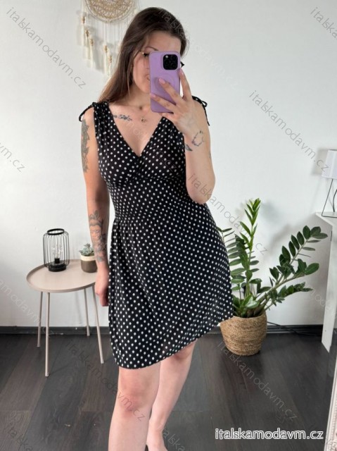 Šaty letní icecool bez rukávu dámské (M/L, XL/2XL) AINUOSI ITALSKÁ MODA IMB23XJ-1110 XL/2XL Černá