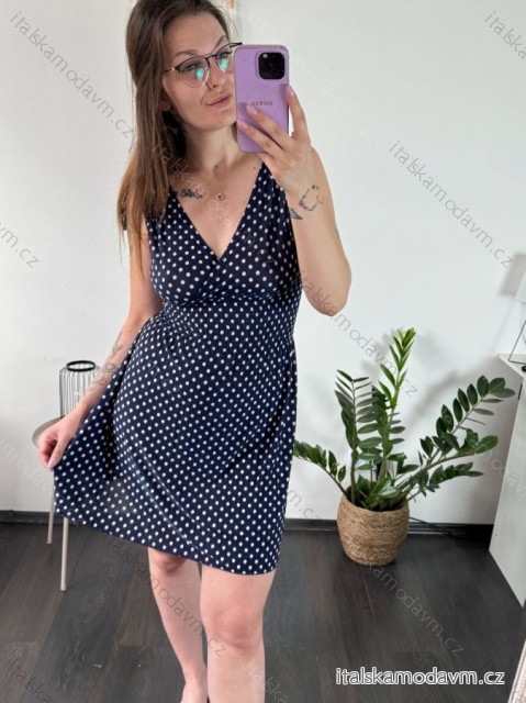 Šaty letné icecool bez rukávov dámske (M/L, XL/2XL) AINUOSI TALIANSKA MODA IMB23XJ-1110 XL/2XL tmavo modrá