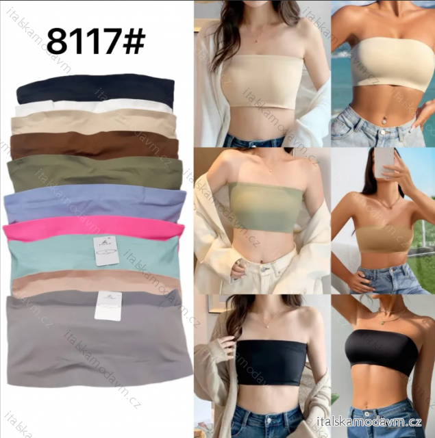 Croptop bez rukávu dámský (S/M ONE SIZE) ITALSKÁ MÓDA IMPMD248117/DUR S / M čierna
