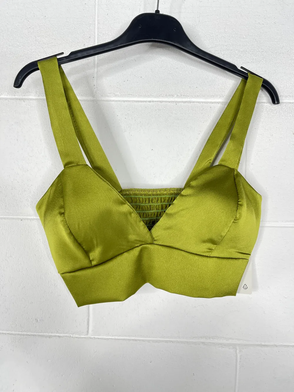 Top croptop na ramínka dámský (XS/S/M ONE SIZE) ITALSKÁ MÓDA IMPBB24B10977 zelená limetková S / M