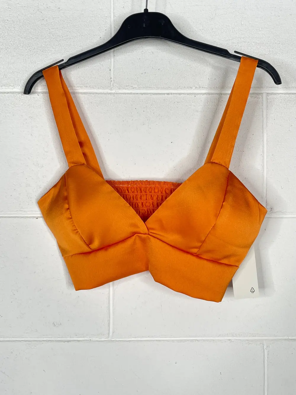 Top croptop na ramínka dámský (XS/S/M ONE SIZE) ITALSKÁ MÓDA IMPBB24B10977 oranžová S / M