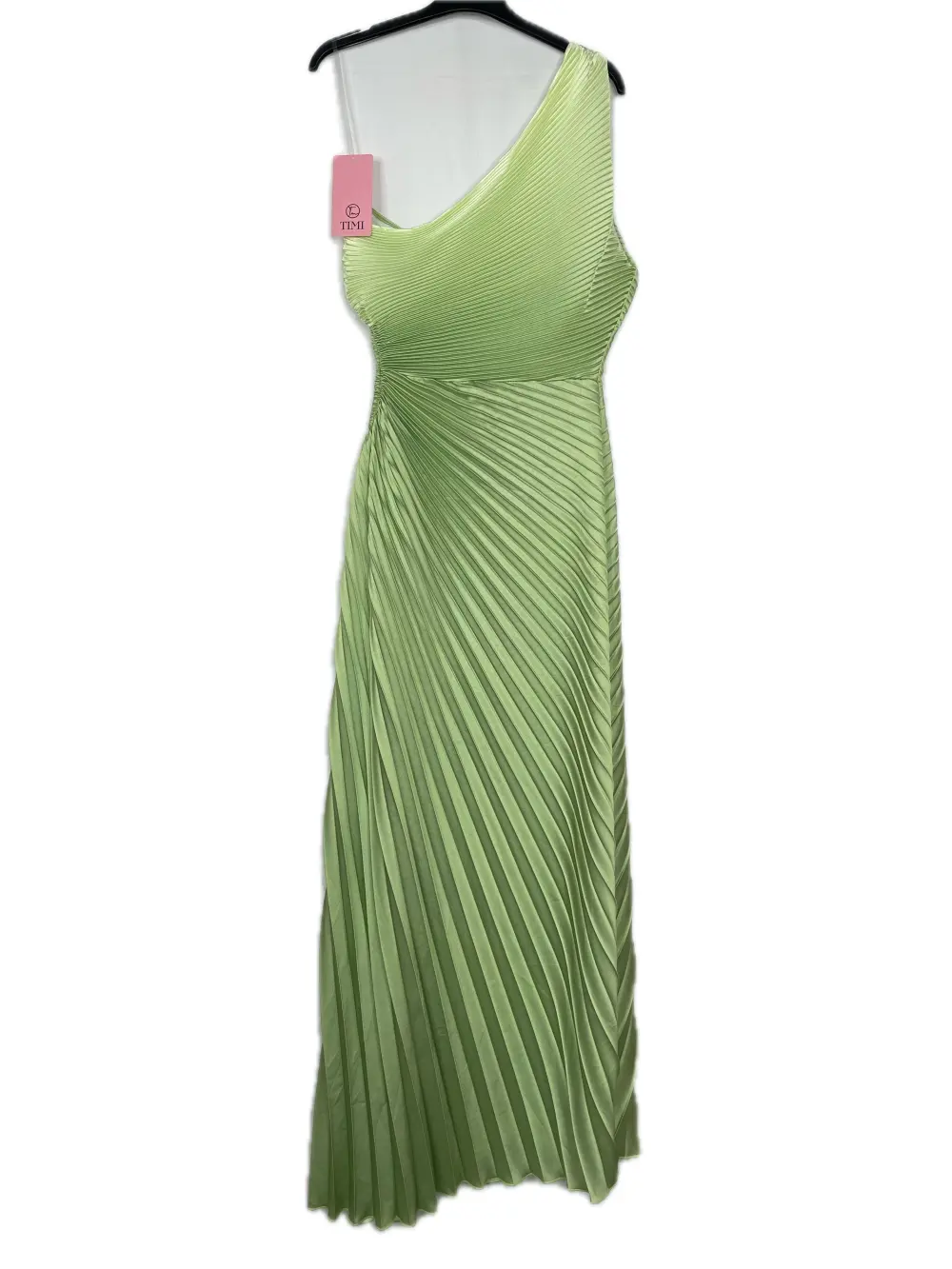 Šaty dlouhé elegantní bez rukávu dámské (XS/S/M ONE SIZE) ITALSKÁ MÓDA IMPBB24H8955 zelená limetková S/M