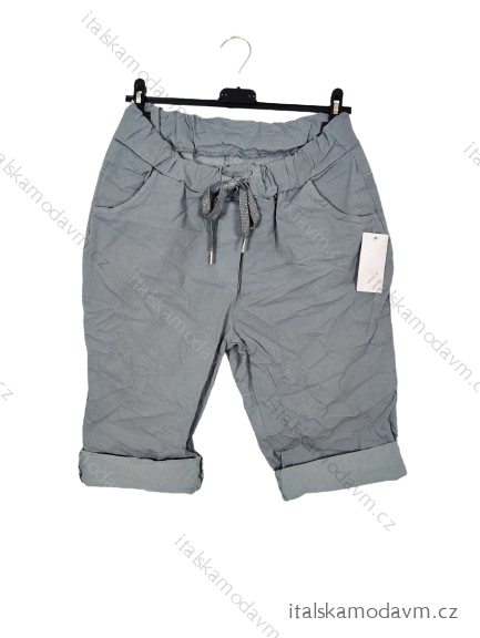 Kraťasy šortky strečové dámské nadrozměr (50/52 ONE SIZE) ITALSKÁ MÓDA IMC24244/DU -   zelená limetková -   50/52