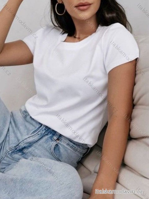 Tričko basic krátký rukáv dámské (S/M, L/XL) ITALSKÁ MÓDA IMWAE24545/DUR -   bílá -   L/XL