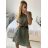 Šaty lněné košilové letní dámske (L/XL ONE SIZE) ITALSKÁ MODA IM722LENA/DR -   béžová -   S/M