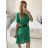 Šaty lněné košilové letní dámske (L/XL ONE SIZE) ITALSKÁ MODA IM722LENA/DR -   béžová -   S/M