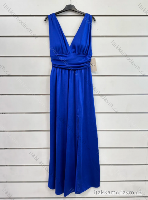 Šaty dlouhé společenské na ramínka dámské (S/M ONE SIZE) ITALSKÁ MÓDA IMPSH245192/DU kr. modrá S/M