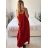 Šaty dlhé elegantné na ramienka dámske (38/40 ONE SIZE) TALIANSKA MÓDA IMPES24LONG/DU -   červená -   M / L