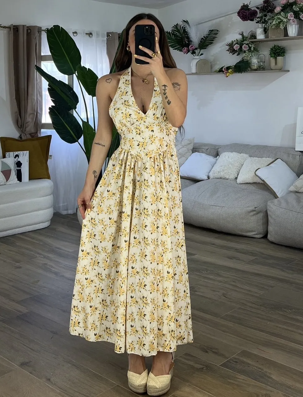 Šaty dlouhé letní bez rukávu dámské (S/M ONE SIZE) ITALSKÁ MÓDA IMPBB24B24961
