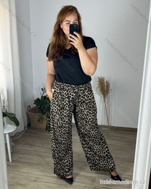 Nohavice letní  dlhé dámske nadrozmer (S/M/L/XL/2XL) TALIANSKA MÓDA IMWEC24ALEK-3/DUR