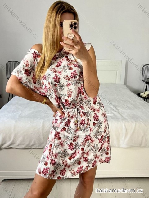 Šaty letní krátké bez rukávu dámské (M/L, XL/2XL., 2XL/3XL)  IMB24M8-2212/DUR -   bílá -   3XL/4XL