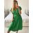 Šaty letní krátký rukáv dámské (S/M ONE SIZE) ITALSKá MóDA IMM24M9228/DU -   zelená -   S/M