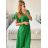 Šaty letní krátký rukáv dámské (S/M ONE SIZE) ITALSKá MóDA IMM24M9228/DU -   zelená -   S/M