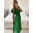 Šaty letní krátký rukáv dámské (S/M ONE SIZE) ITALSKá MóDA IMM24M9228/DU -   zelená -   S/M
