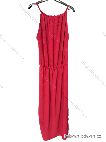 Šaty dlouhé letní na ramínka dámské (S/M/L/XL/2XL ONE SIZE) ITALSKÁ MÓDA IMD22477/DR M/L vínová
